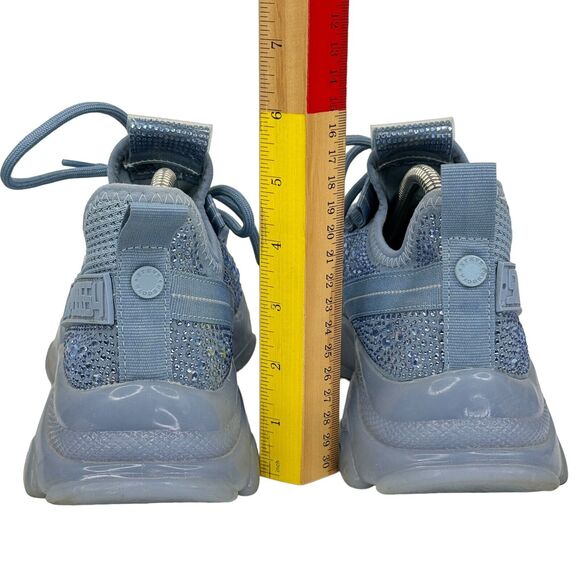 Steve Madden Woman’s Maxima Sneaker Blue Rhinestone Size 8 Chunky Platform Bling - Picture 9 of 11